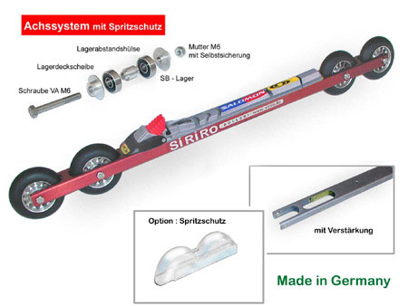 DoppelQuattro - Skating Rollski mit 4 Gummirder  80 x 24 mm