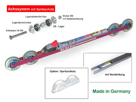 DoppelQuattro - Skating-Rollski mit 4 PU-Rdern  80 x 24 mm
