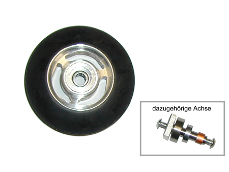 Gummirad...............  80 x 24 mm 80A - mit Alufelge u. Rcklaufsperre