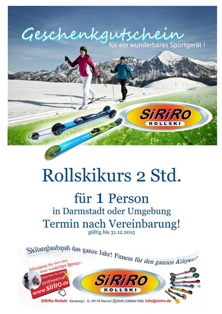 Gutschein SiRiRo - Rollskikurs