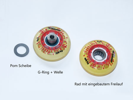 PU-Rad 65mm 80A fr Kinder Diagonalrollski