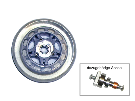 PU- Rad  80x24 mm 78A fr Diagonalrollski - mit Rcklaufsperre -