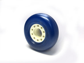 PU-Rad 80 x 29 mm 80A - langsam, mit Kunststofffelge blau