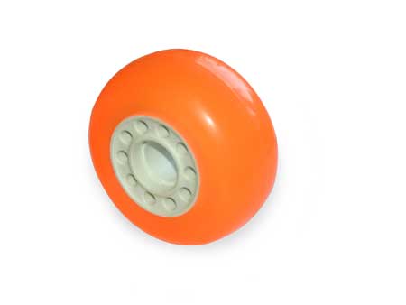 PU -Rad  76 x 38 mm - 80A, mit Kunststofffelge - schnell