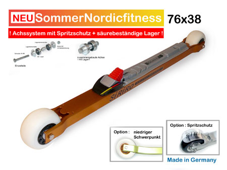Skating Rollski mit PU-Rad 76 x 38 mm