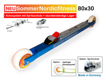 Skating Rollski mit PU-Rder 80 x 30 mm